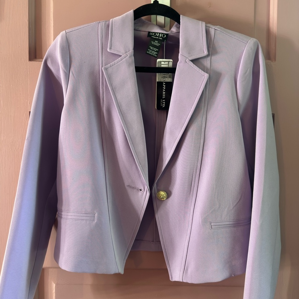 Soho Apparel Purple Blazer Elegant Suit Jacket